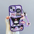 Kuromi Cartoon Phone Case For iPhone 11 12 13 14 15 16 Pro Max Cover+Bracelet
