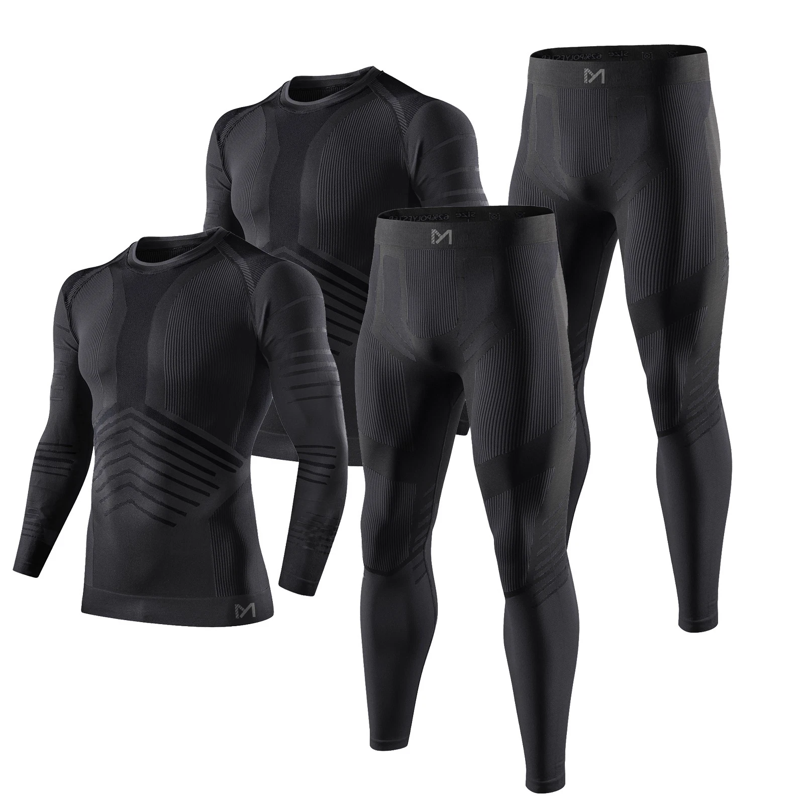 4X 2 Sets Men Thermal Long Johns Compression Base Layer Top Bottom Skiing Black
Opens in a new windo