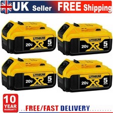 4X 18V 5.0Ah Battery for Dewalt DCB180 DCB181 DCB182 DCB183 DCB184 DCB200 DCB205