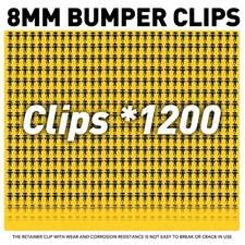 1200x 8MM Plastic Hole Retainer Rivets Fender Bumper Push Pin Fastener Clips USA