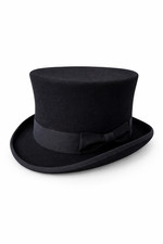 Hochwertiger handgefertigter schwarzer Wollhut Filz Hochzeit Ascot Hut Gr&ouml;&szlig;en S bis XXL