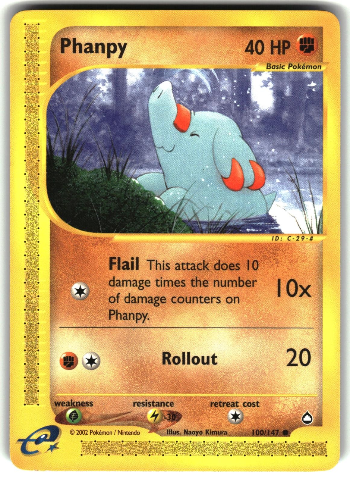 Phanpy 100/147 Common Aquapolis Pokemon