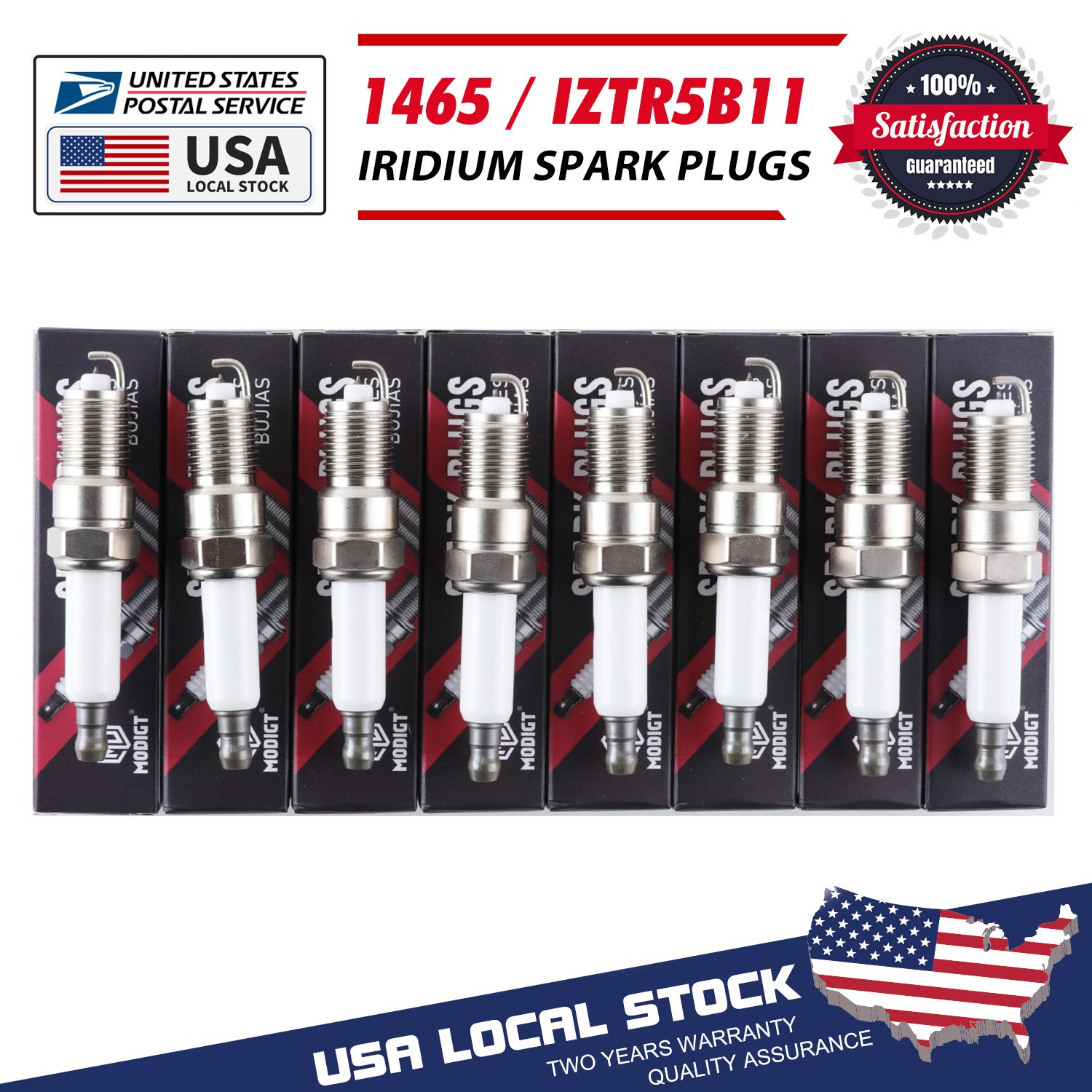 Genuine Fit NGK Spark Plug Laser Double Iridium IZTR5B11 1465 Set of 8 OEM