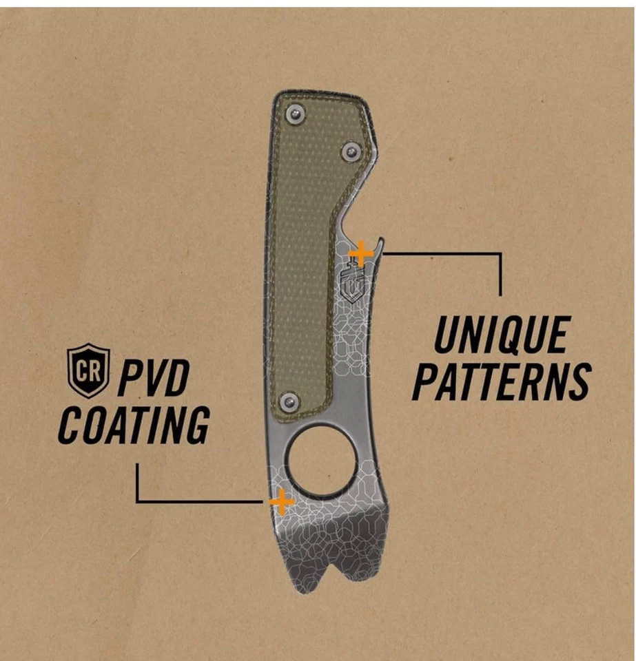 Barra de palanca multiherramienta Gerber Chonk acero inoxidable, verde Micarta Foto 3 de 4