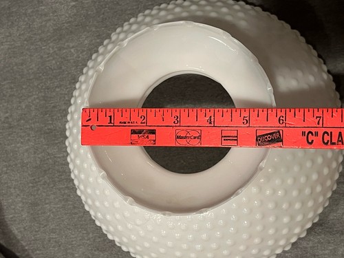 Vtg Hobnail White Milk Glass Hurricane Lamp Shade 10” Fitter About 7” T- Pics. - Picture 4 of 12