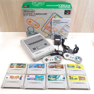 Nintendo Super Famicom Console Japanese SNES in Box 8 games DKong
