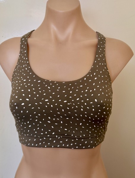 ELL & VOO, green sport yoga gym run fitness bra, size S, size 10