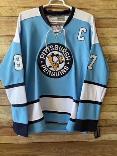 Sidney Crosby Pittsburgh Penguins Blue & White 1968-'71 CCM NHL Jersey