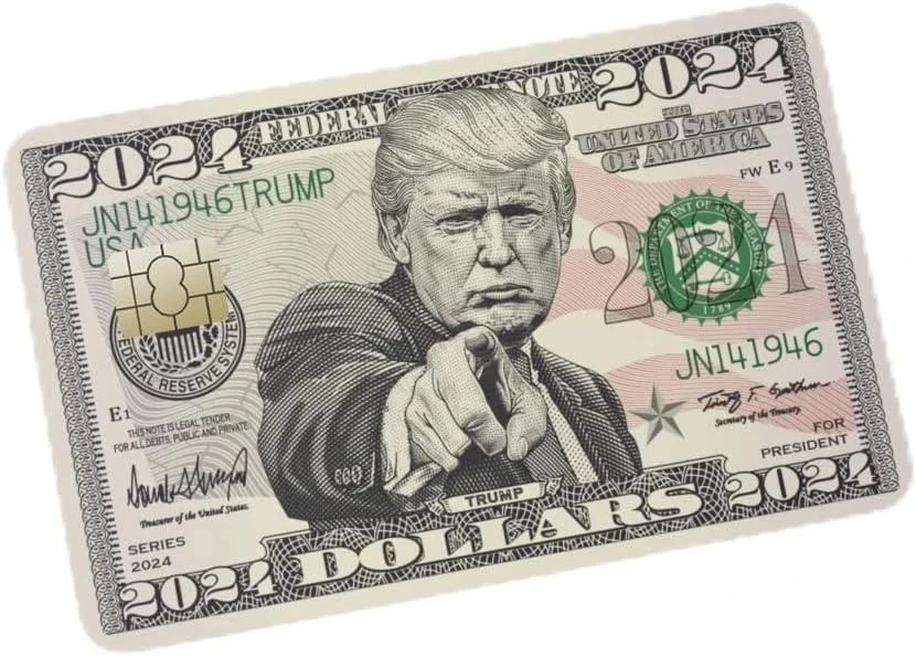 2 paquetes de pegatinas para tarjetas de crédito Donald Trump 2024 Bill, cubierta de revestimiento de tarjetas de débito Foto 2 de 4
