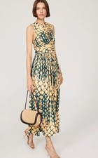 Ulla Johnson Women's Sleeveless Sascha Maxi Dress Yellow Printed Cotton Size 6