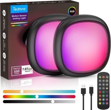 2 Pack Motion Sensor Shed Light Battery Powered, IP54 Waterproof 550LM 12000mAh