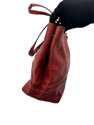 COACH EMBOSSED LOGO LEATHER TOTE BAG - Picture 4 of 9