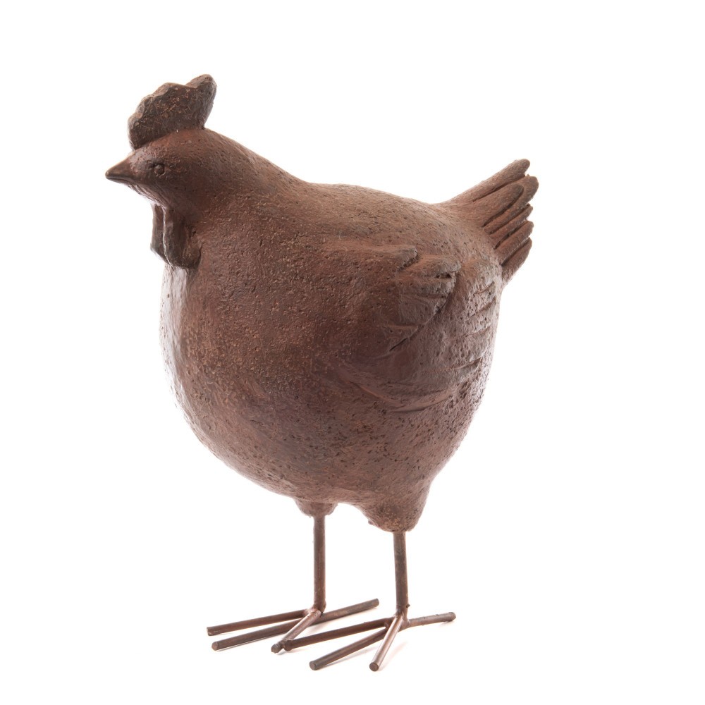 Poule jardin 32 cm résine statue haute finition résistante aux UV