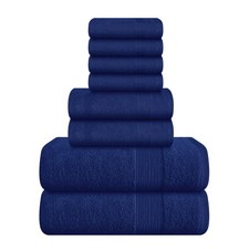8 Piece Towel Set 100 Ring Spun Cotton, 2 Bath Towels 27x54, 2 Hand Towels 1...