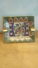 Vintage Satsuma Style Moriage Type Ceramic Ashtray. Empress & Geishas