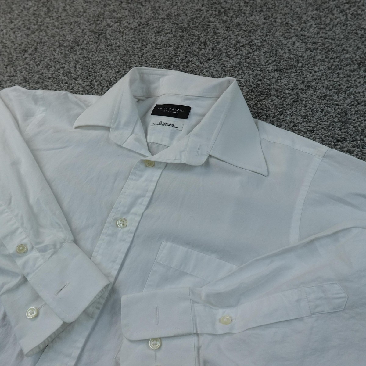 chester barrie dress shirt Chester Barrie Shirt 17.5 (32/33) Long Sleeve Button Up Spread Collar Check