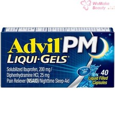 Advil PM Liqui Gels Pain Reliever Nighttime Sleep Aid 40ct