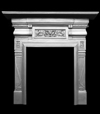 LARGE ANTIQUE VICTORIAN / EDWARDIAN CAST IRON FIREPLACE / FIRE / STOVE SURROUND