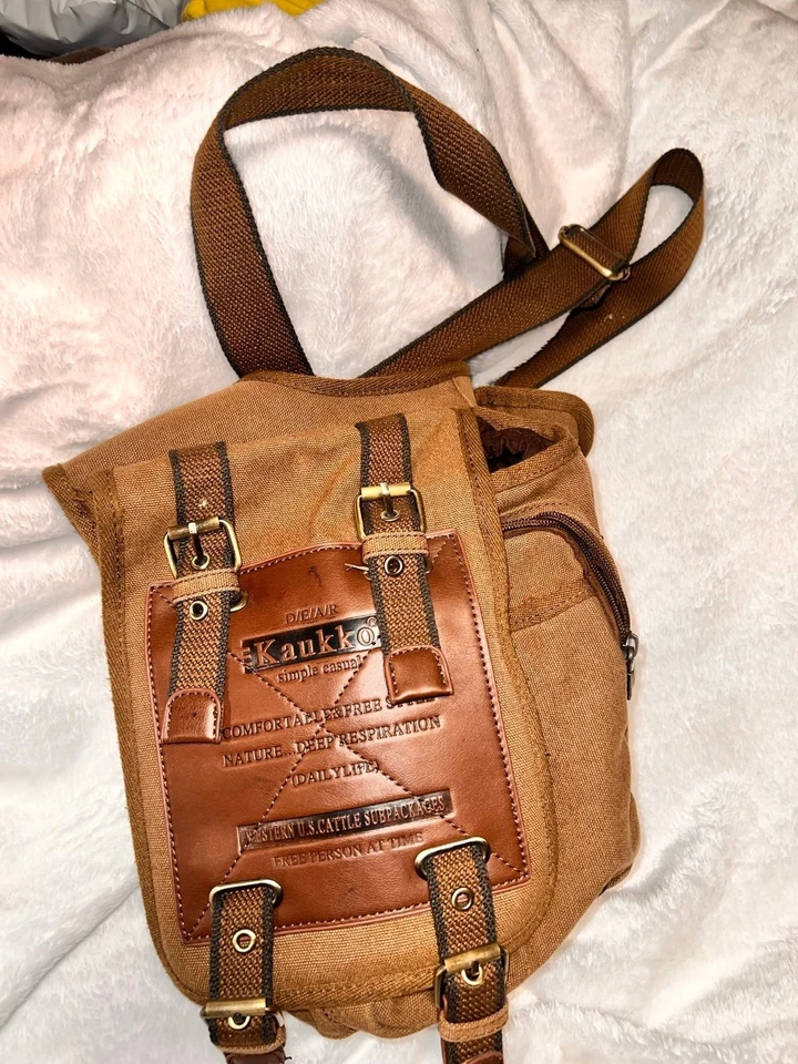 KAUKKO Lona Multifunción Exterior Mochila Hombres Viaje Bolso de Hombro Equipaje Foto 2 de 4