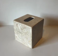 Beige Genuine Marble Tissue Box Cover Holder Heavy  NATURAL STONE Bathroom Decor