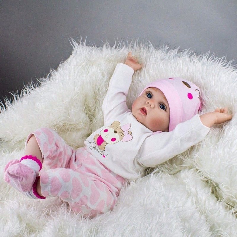 22" Reborn Dolls Twins Silicone Vinyl Newborn Babies Realistic Baby Girl Gifts