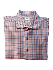 David Donahue Men’s Dress Shirt Large Gingham Check Button Up Long Sleeve