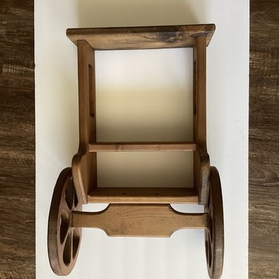 OOAK VTG Knick Knack Wooden Wall Shelf Trinket Buggy Style Farmhouse Curio 20.5 