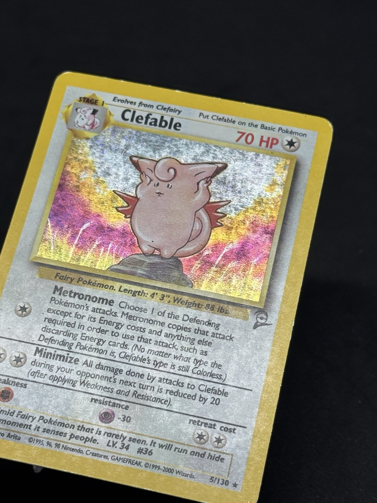 Clefable 005/130 Base Set 2 Holo SWIRL