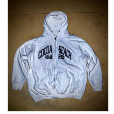 Cocoa Beach Surf Co. White Full Zip Hoodie XL...