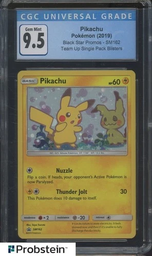 ​2019 Pokemon BSP Single Pack Blister #SM162 Pikachu CGC 9.5 GEM MINT