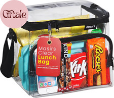Clear Lunch Bag, Durable PVC Plastic See through Lunch Bag with Adjustable Shoul