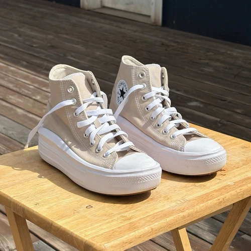 Converse Chuck Taylor All Star High Top Lace-Up Sneaker Beige/White