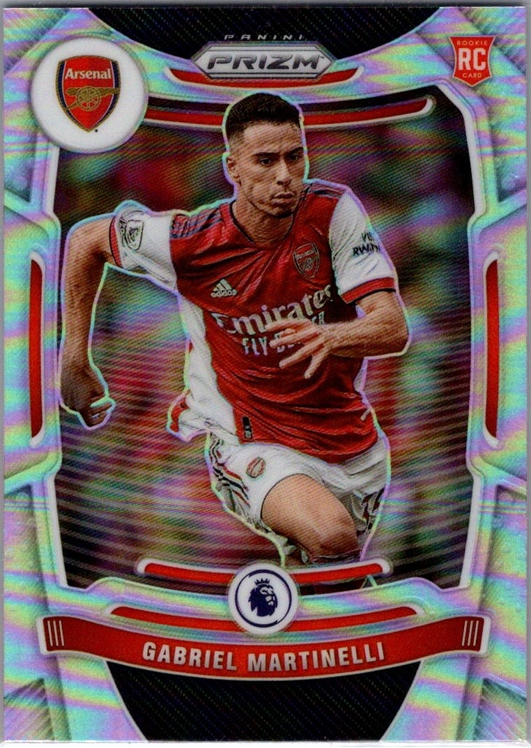 2021-22 Panini EPL Prizm Silver Prizm Gabriel Martinelli #203 Rookie Arsenal