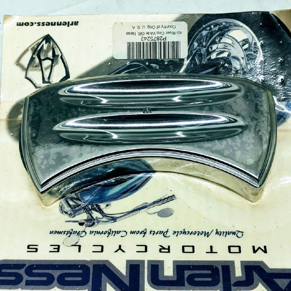 Kit de tampa riser Arlen Ness P2875242 cromado ranhura larga EUA Vegas Kingpin NORS fabricante de equipamento original - Imagem 2 de 4