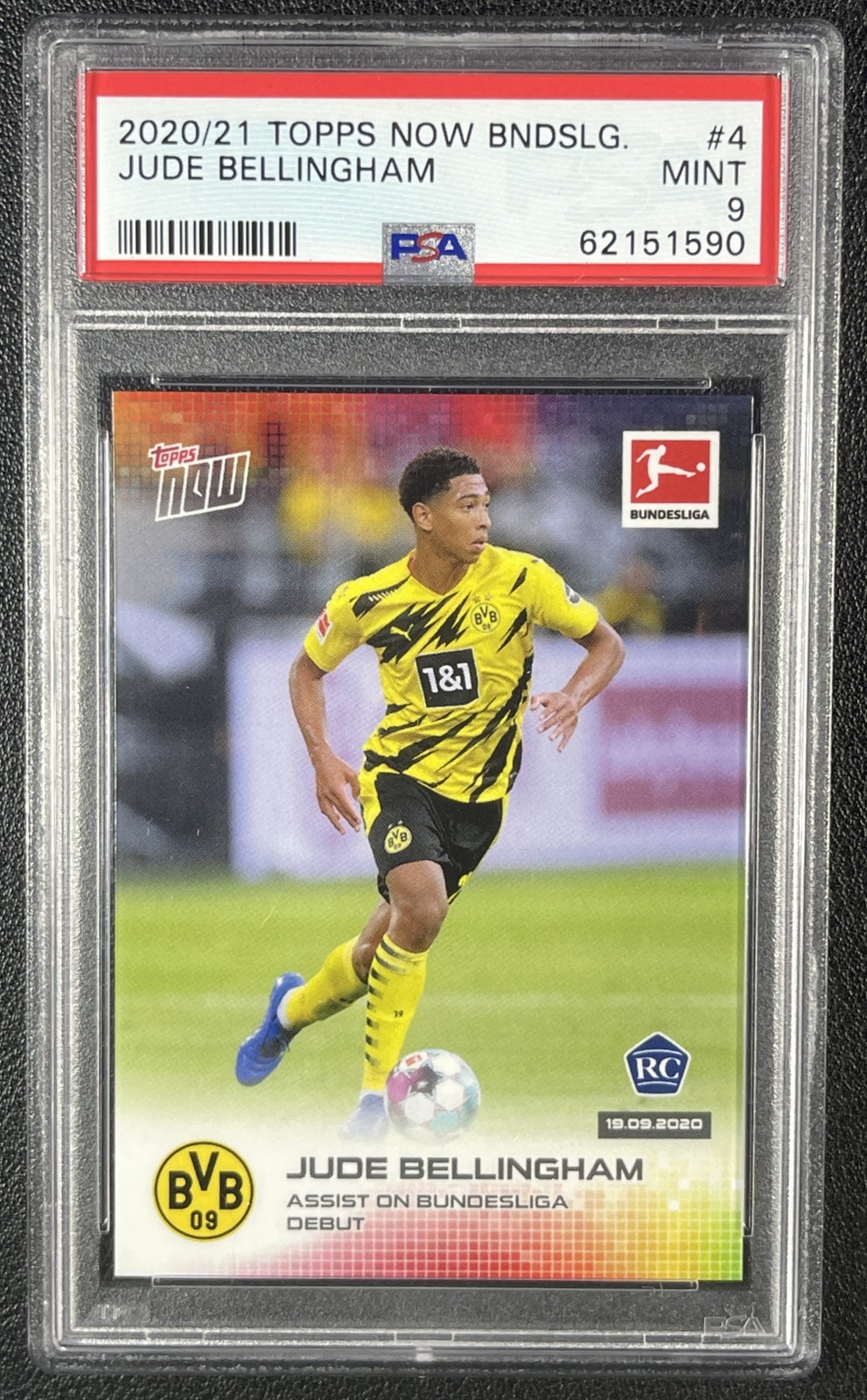 JUDE BELLINGHAM PSA 9 2020 TOPPS NOW BUNDESLIGA #4 ROOKIE RC DORTMUND 1590