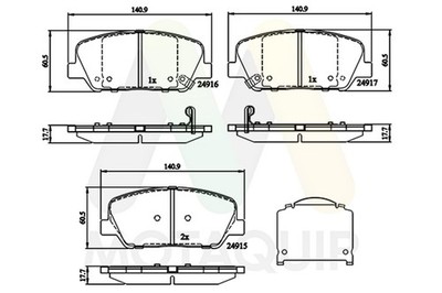 Bremsbelagsatz Scheibenbremse MOTAQUIP LVXL1776 für HYUNDAI i30 GD VELOSTER FS 6
