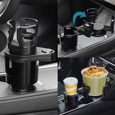 2-in-1 360 Rotating Car Cup Holder Expander Organizer Dual Auto Drink Holder Us