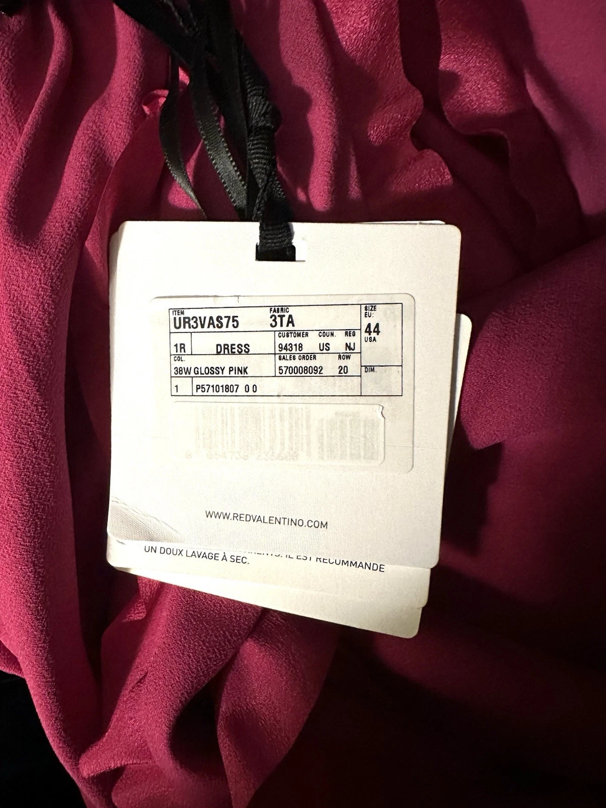 Abito rosso Valentino fucsia taglia US8 IT44 AUTENTICO NUOVO CON ETICHETTE