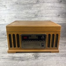 Detrola KM837 Vintage-Style 4-in-1 Music Center Record Player CD Cassette AM/FM Radio