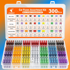 300Pcs Car Fuse Assortment Kit, 160 Mini Blade Fuses Automotive  90 Standard