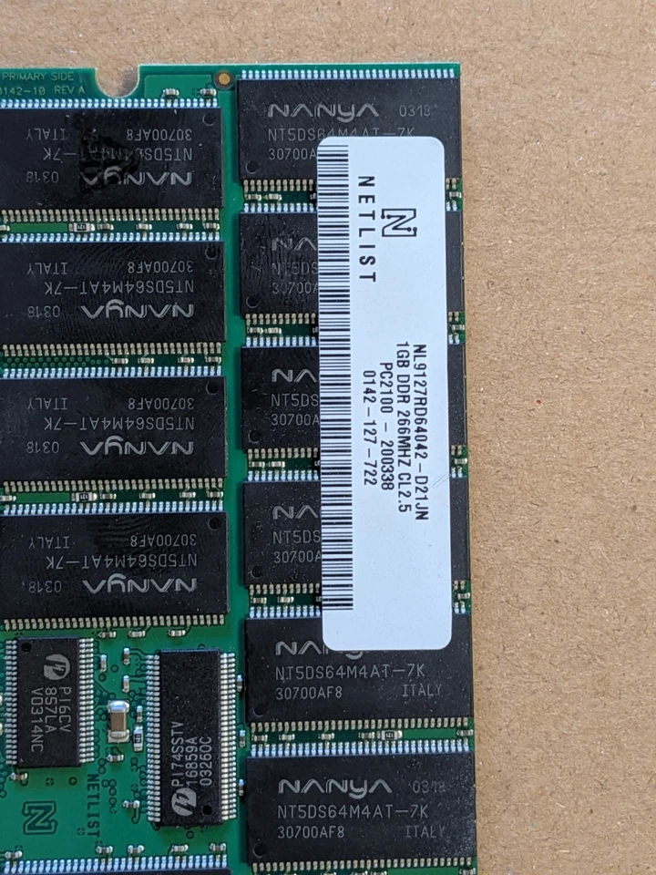 Set of 2 NetList 1GB DIMM Memory Module-NL9127RD64042-D21JN - Image 3 of 4