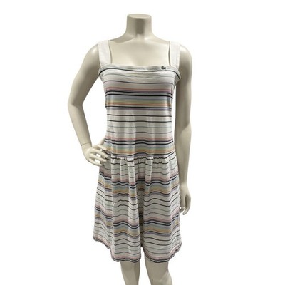 Lacoste Shirt Dress Women s 42 Multi Colored Striped Tenniscore Golf Preppy
