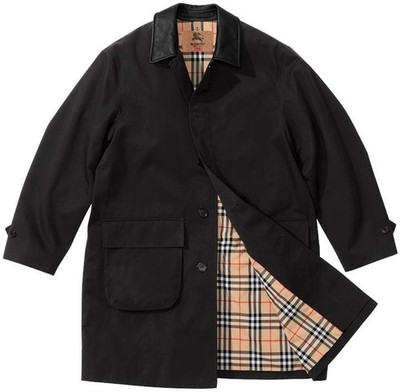 Supreme Burberry Leather Collar Trench | eBay