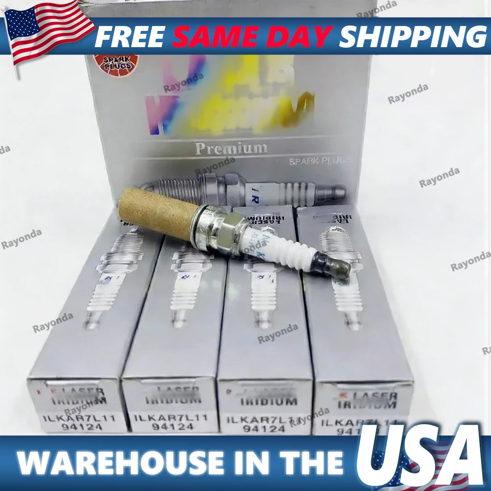 Set of 4 Laser Iridium Spark Plugs ILKAR7L11 For Mazda CX-5 2013-2015 NGK 94124