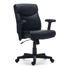 Alera HH42B19 Harthope Leather Task Chair, Supports Up To 275 Lb, Black