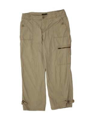 Eddie Bauer Damen gerade Cargohose US 12 Large W30 L29 grau Baumwolle CD96