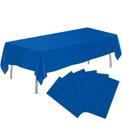 tujol Royal Blue 6 Pack Plastic Table Cloth 54'' x 108'', Rectangle, 