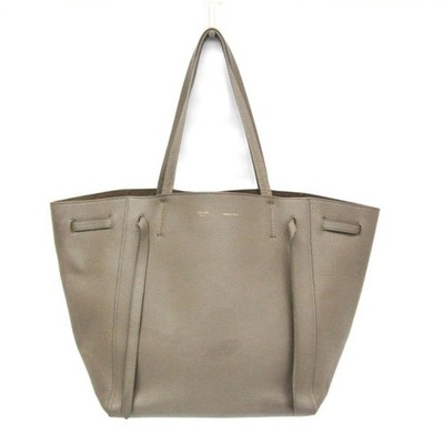 Celine Cabas Phantom kleine grau beige Leder Beuteltasche Tasche goldene Hard...