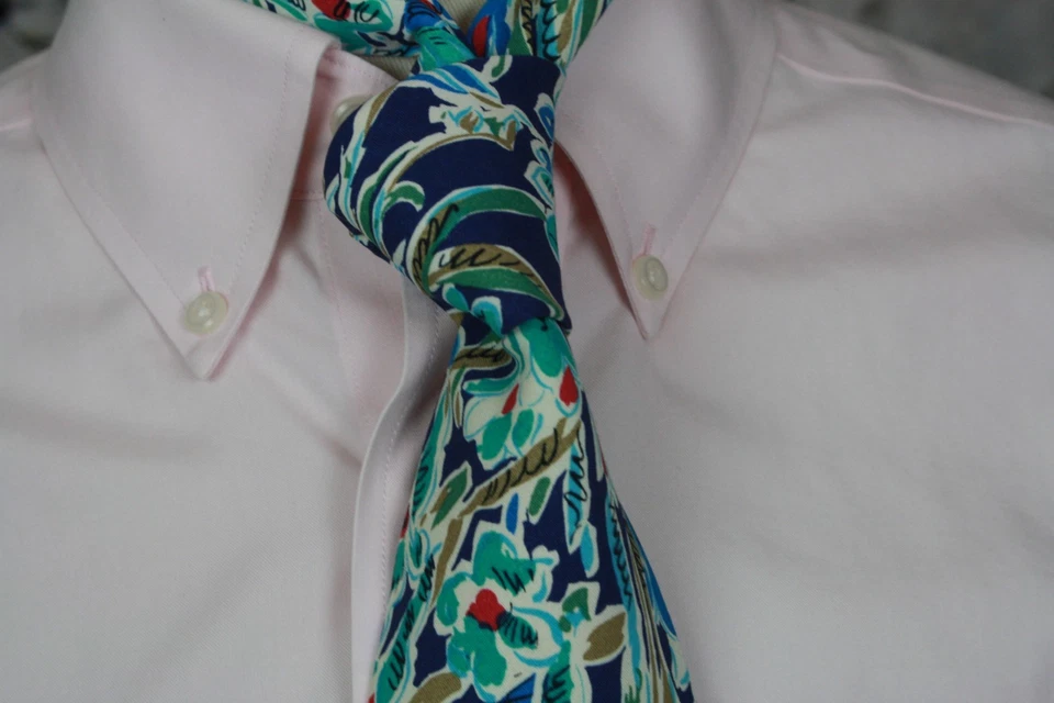 Corbata vintage de seda floral multicolor de John Henry para hombre Foto 4 de 4