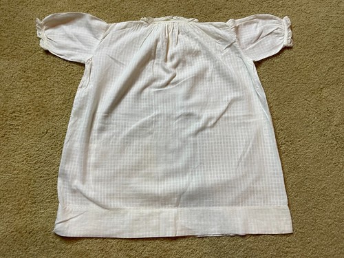 Antique Victorian Edwardian Infant Girl Cotton Night Gown Slip Pajama Dress